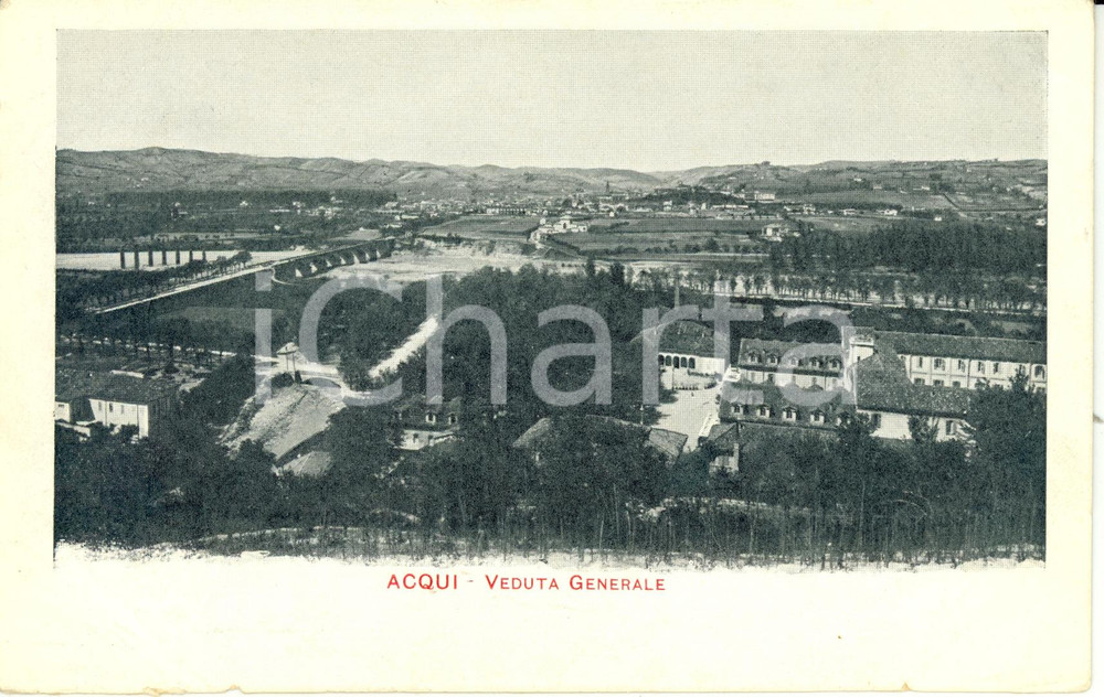 Cartolina originale da collezione 1900 ca ACQUI TERME AL Veduta panoramica dall alto Cartolina FP NV 1