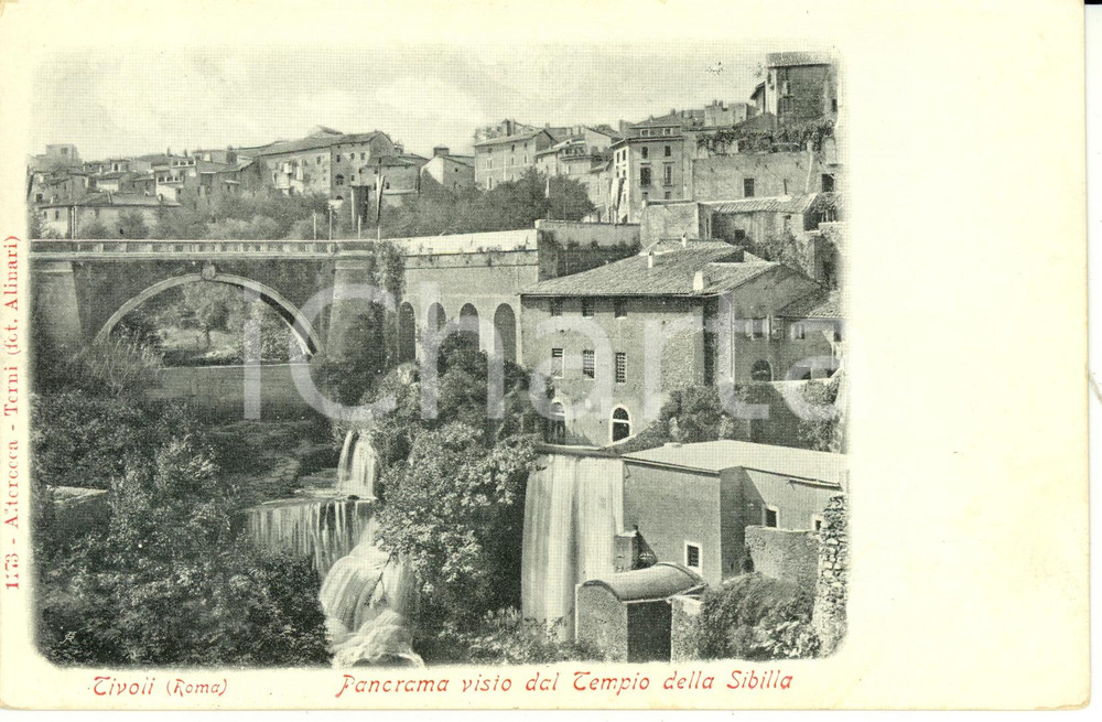 Cartolina originale da collezione 1900 ca TIVOLI RM Panorama dal tempio della SIBILLA Cartolina FP NV 1