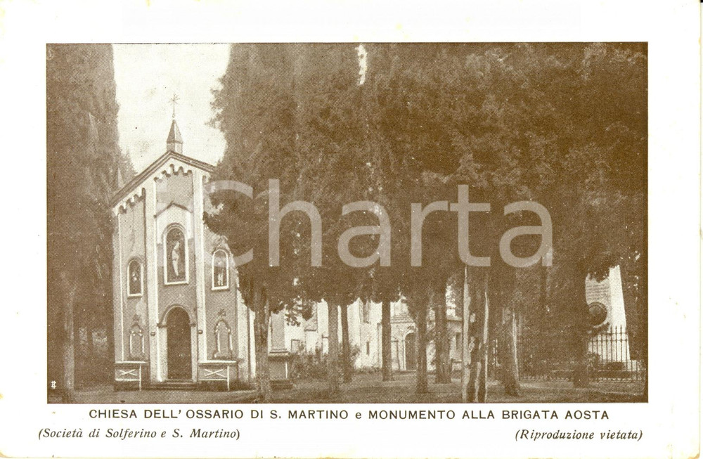 Cartolina originale da collezione 1920 ca DESENZANO DEL GARDA BS Ossario SAN MARTINO monumento Brigata AOSTA 1