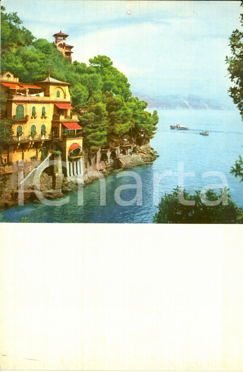 Oggetto da collezione cartaceo 1955 ca ITALIA MODERNARIATO Calendario perpetuo VINTAGE Villa sul mare 23 x 33 1