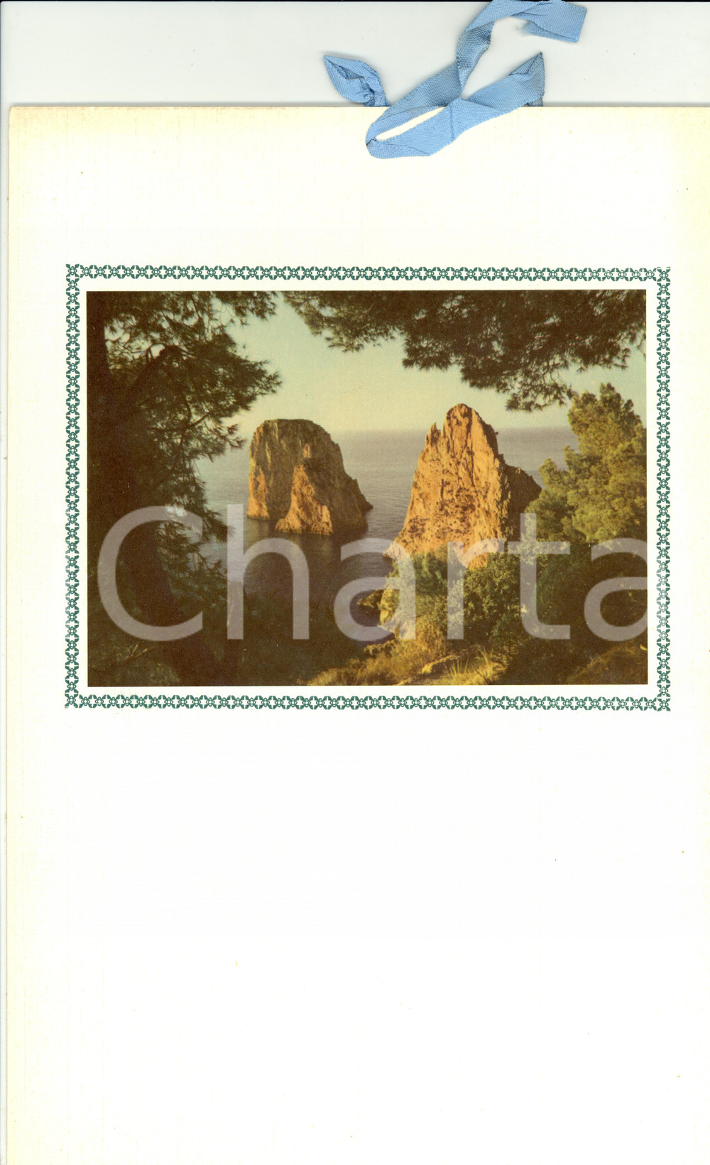 Oggetto da collezione cartaceo 1955 ca MODERNARIATO Calendario perpetuo VINTAGE Faraglioni CAPRI 22x33 1 1