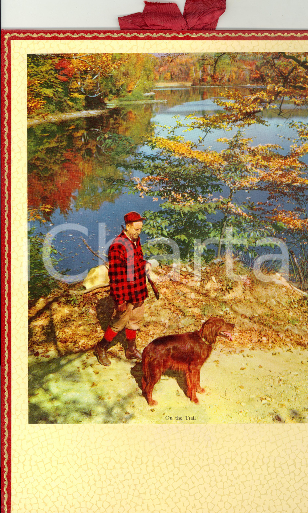 Oggetto da collezione cartaceo 1955 ca ITALIA MODERNARIATO Calendario perpetuo con cacciatore 23x33 1 1
