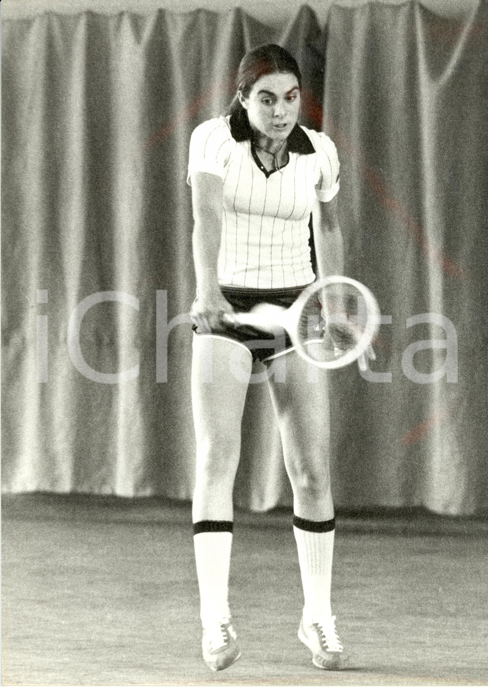 Fotografia d epoca originale 1980 ca TENNIS Sabina SIMMONDS durante un allenamento Fotografia 24x30 cm 1