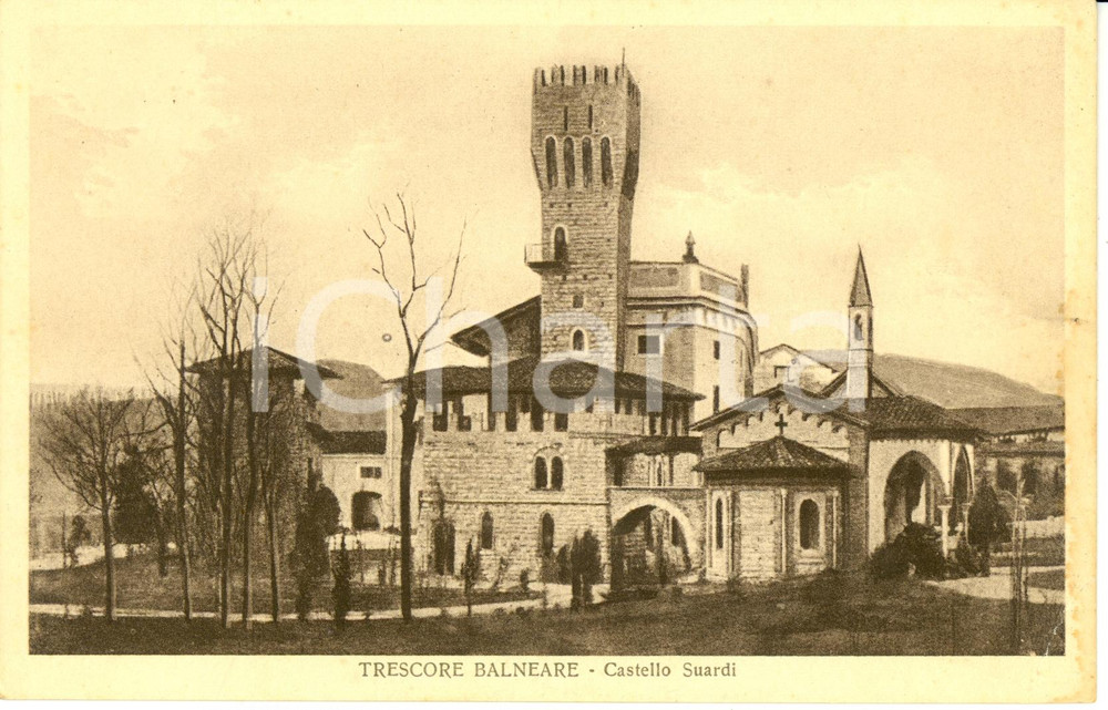 Cartolina originale da collezione 1925 ca TRESCORE BALNEARE BG Castello SUARDI Cartolina FP NV 1