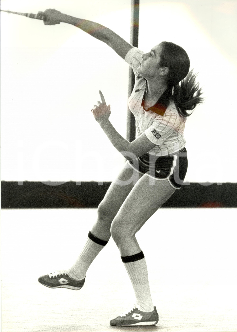 Fotografia d epoca originale 1980 ca TENNIS Campionessa Sabina SIMMONDS durante allenamenti Foto 24x30 cm 1