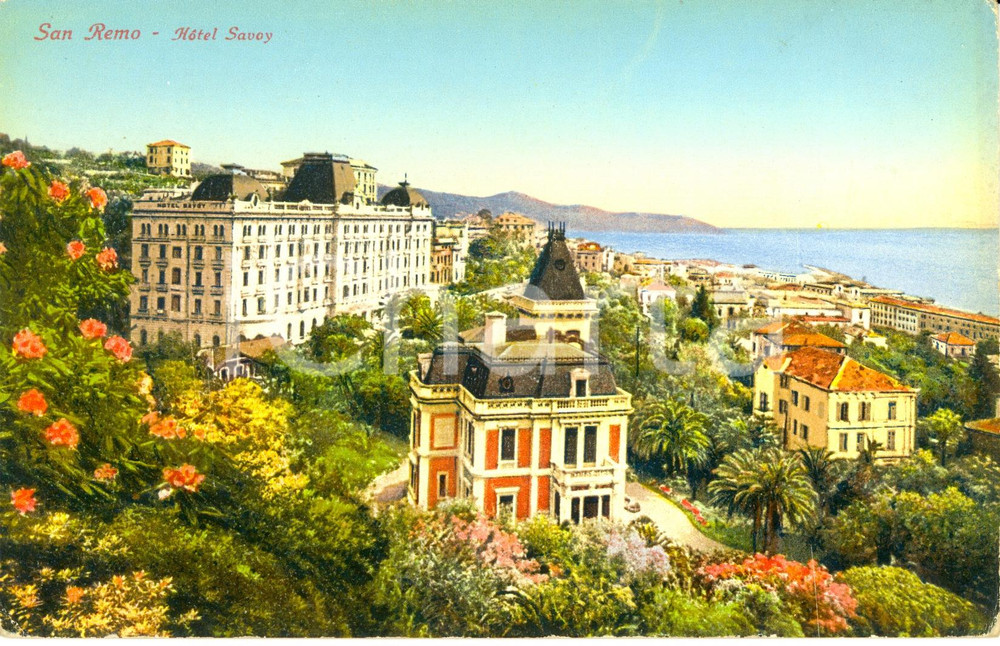 Cartolina originale da collezione 1925 ca SANREMO IM Panorama con hotel SAVOY Cartolina FP NV 1