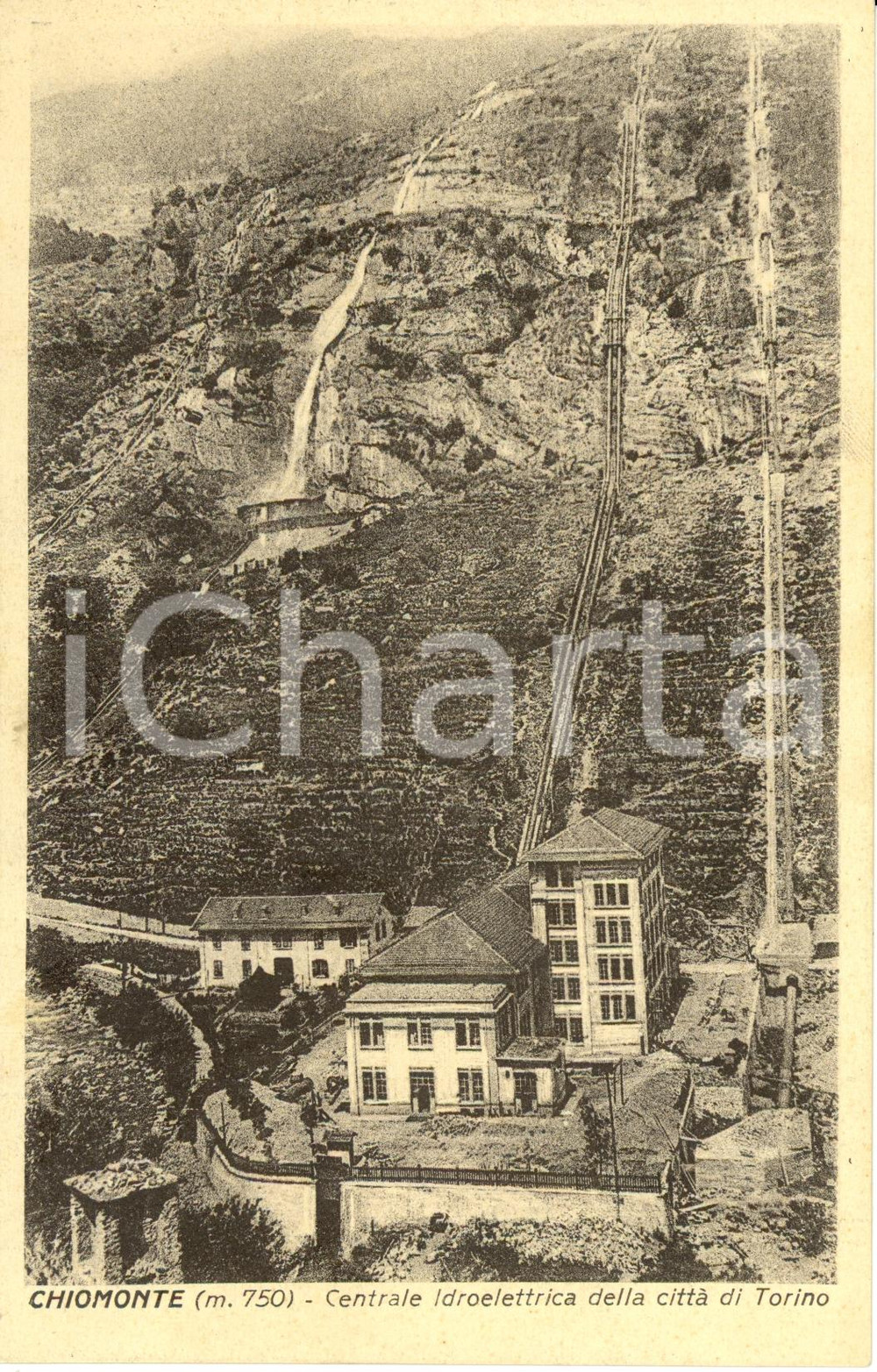 Cartolina originale da collezione 1935 ca CHIOMONTE TO Veduta della Centrale Idroelettrica Cartolina FP NV 1