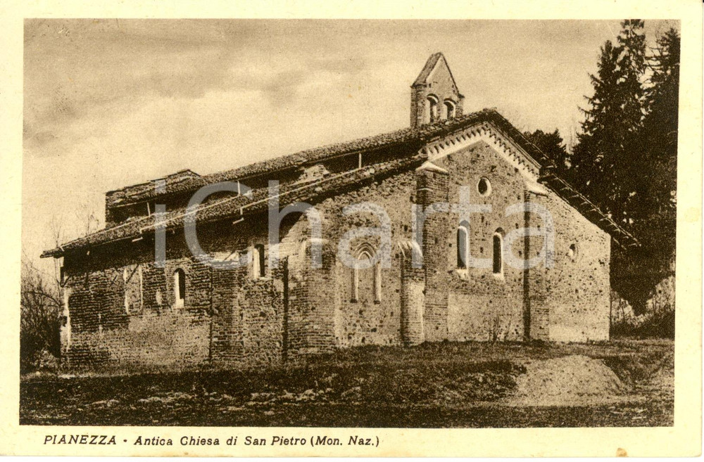 Cartolina originale da collezione 1940 ca PIANEZZA TO L antica pieve di SAN PIETRO Cartolina FP NV 1