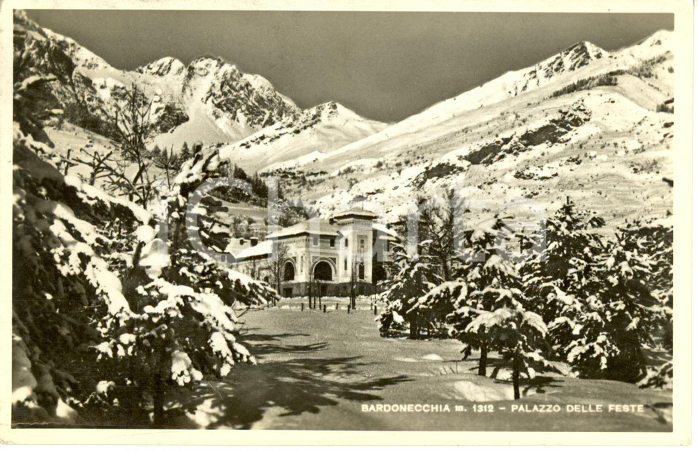 Cartolina originale da collezione 1943 BARDONECCHIA TO Palazzo DELLE FESTE paesaggio innevato Cartolina FP VG 1