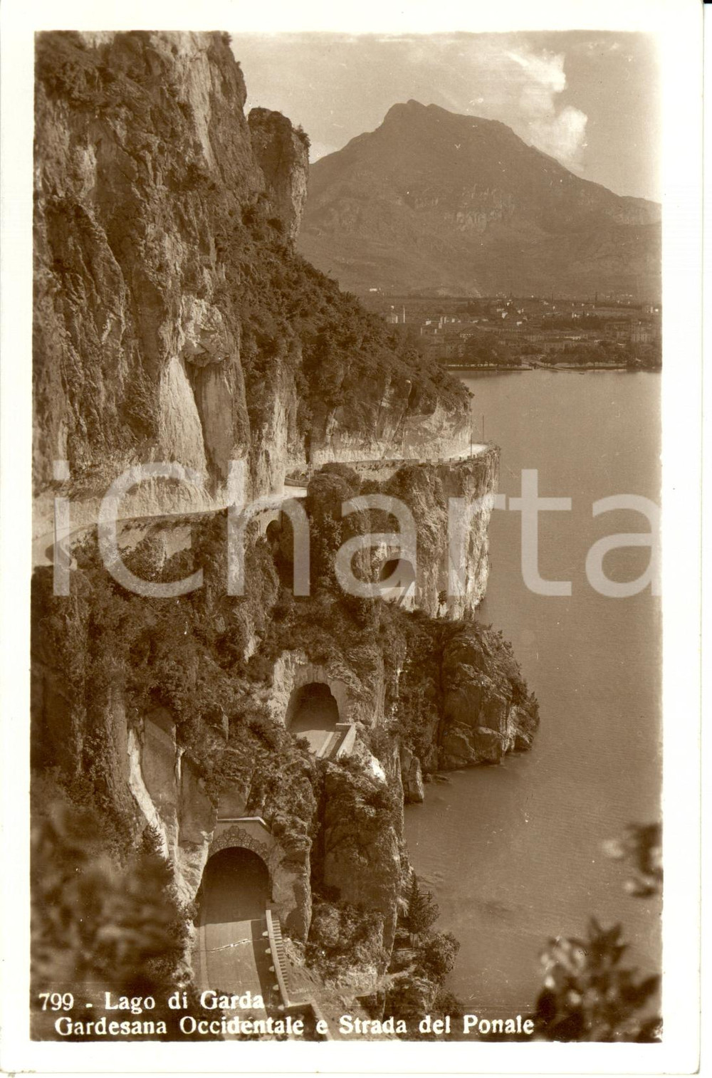 Cartolina originale da collezione 1950 ca LAGO DI GARDA BS Strada GARDESANA OCCIDENTALE e del PONALE FP NV 1
