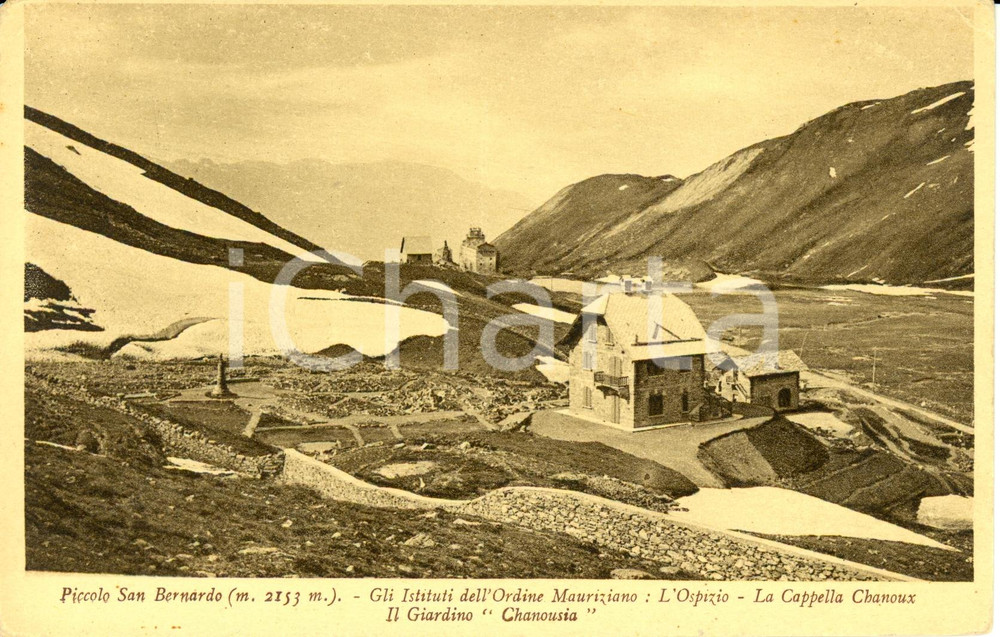 Cartolina originale da collezione 1935 ca PICCOLO SAN BERNARDO AO Ospizio e Cappella CHANOUX Cartolina 1 1