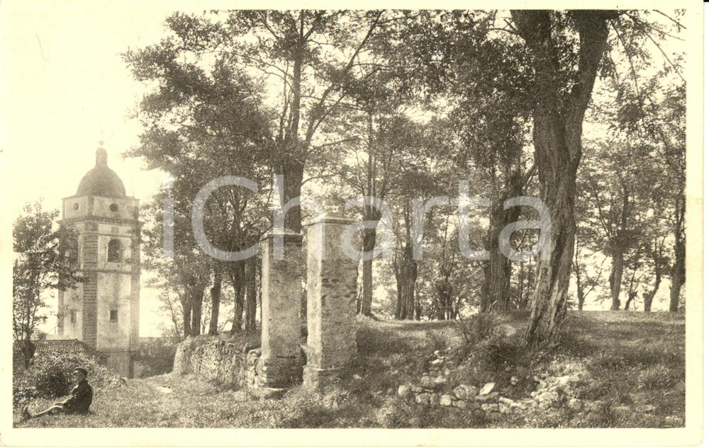 Cartolina originale da collezione 1930 ca PONZONE AL Ruderi dell entrata al castello Cartolina ANIMATA FP NV 1