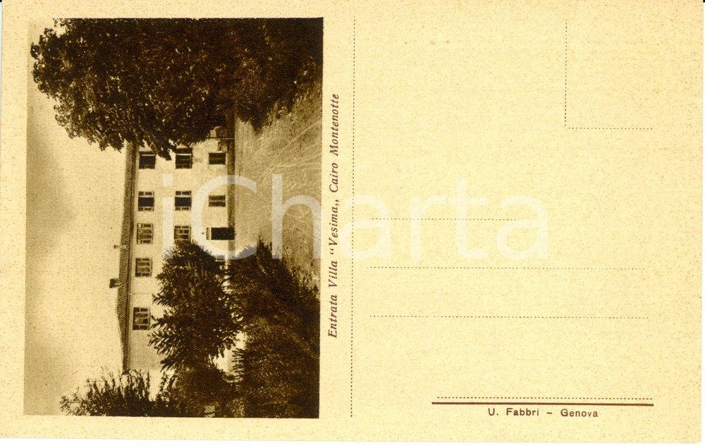 Cartolina originale da collezione 1920 ca CAIRO MONTENOTTE SV Villa VESIMA Cartolina Seminario ACQUI 2 1