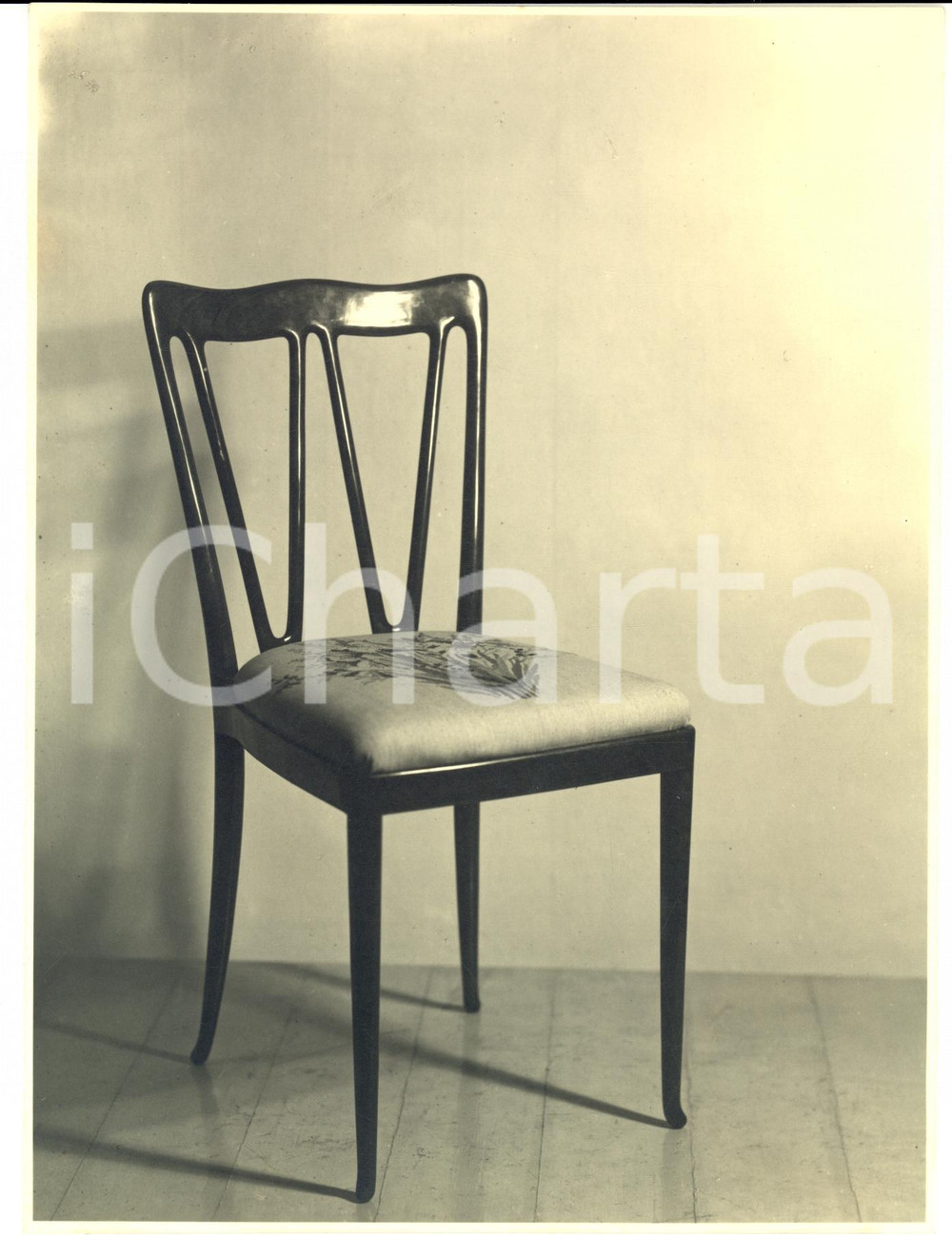 Fotografia d epoca originale 1950 ca SEVESO Mobili Fratelli BARNI Sedia in legno Foto MODERNARIATO 1