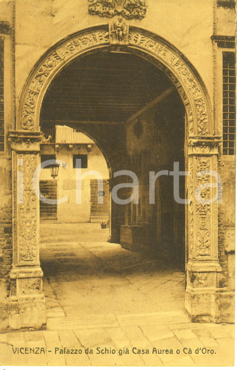 Cartolina originale da collezione 1920 ca SCHIO VI Entrata del palazzo dei conti CA  D ORO Cartolina FP NV 1