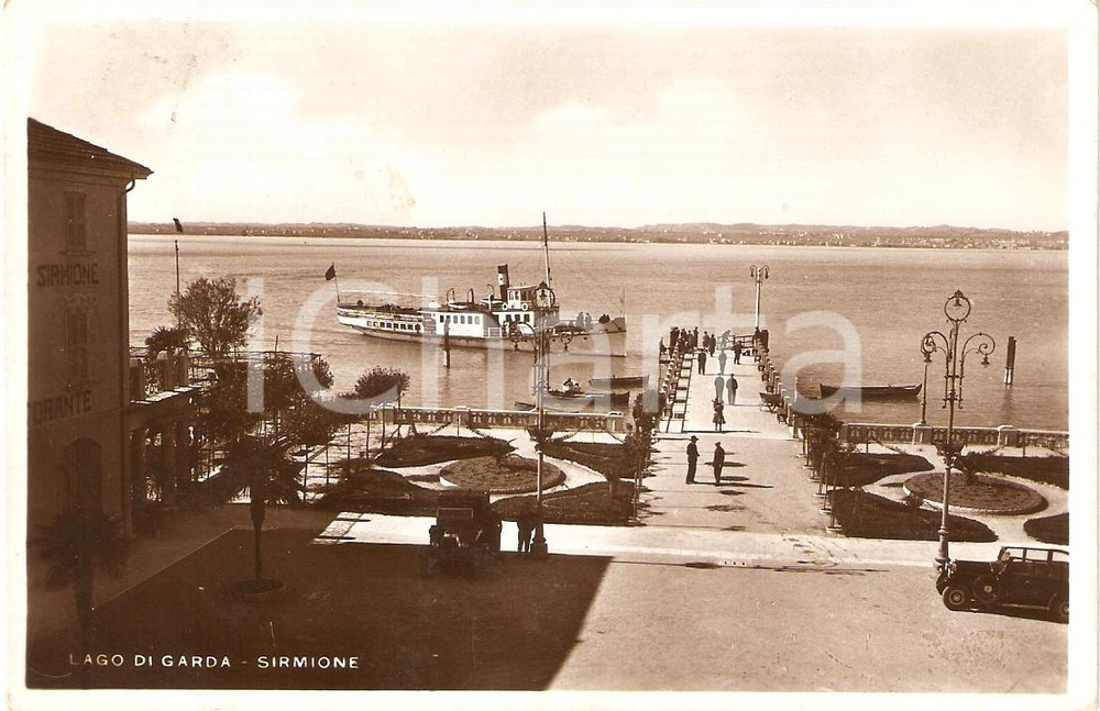 Cartolina originale da collezione 1937 SIRMIONE BS Motonave BRESCIA Navigazione Lago di GARDA Cartolina FP VG 1