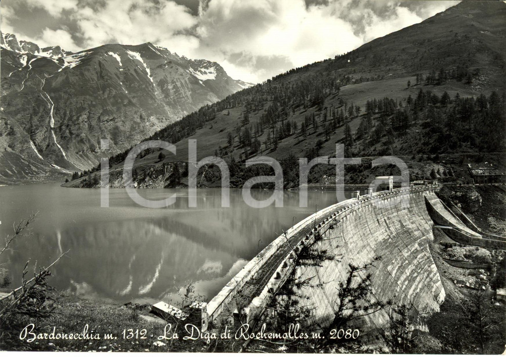 Cartolina originale da collezione 1943 BARDONECCHIA TO La diga di ROCHEMALLES con panorama Cartolina FG VG 1