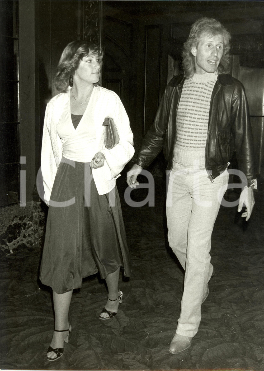 Fotografia d epoca originale 1980 ca MILANO Tennis Chris EVERT con Vitas GERULAITIS  Fotografia 24 x 30 cm 1