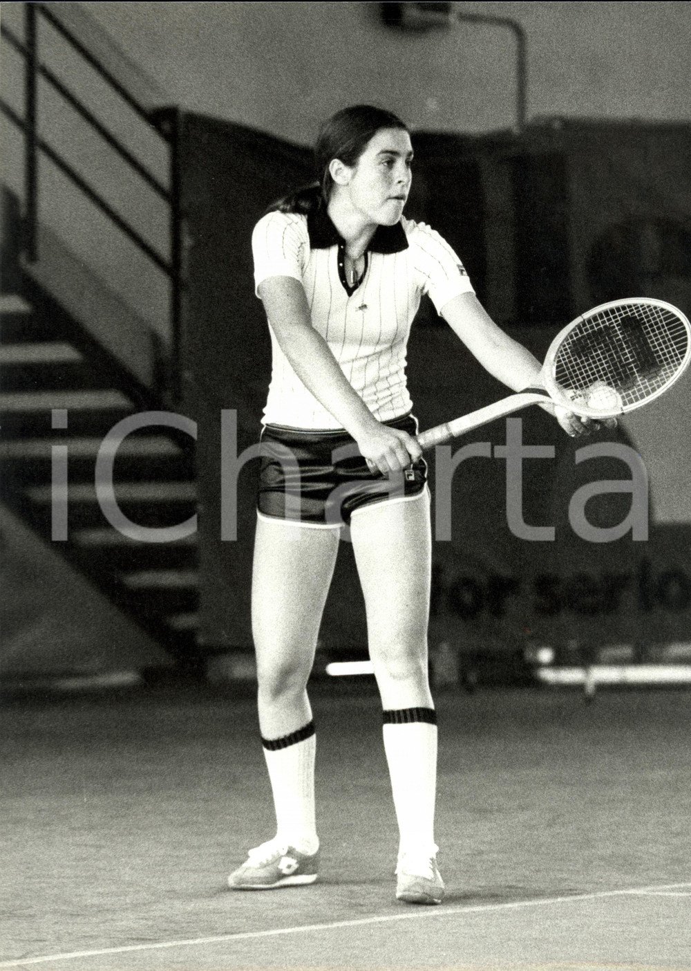 Fotografia d epoca originale 1985 ca MILANO Tennis Sabina SIMMONDS in allenamento FILA Fotografia 23 x 30 cm 1