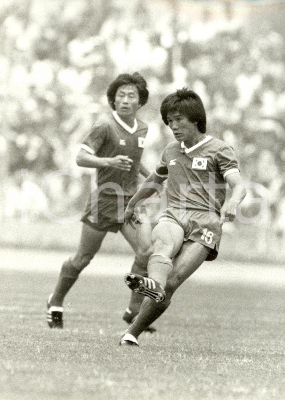 Fotografia d epoca originale 1986 MESSICO Mondiali CALCIO Kim JOOSUNG Nazionale COREA SUD Foto 24 x 30 cm 1