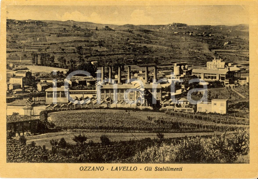 Cartolina originale da collezione 1940 ca OZZANO MONFERRATO AL Veduta stabilimenti del LAVELLO Cartolina FG NV 1