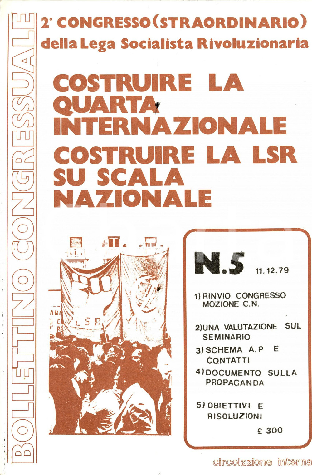 Materiale pubblicitario d’epoca 1979 LEGA SOCIALISTA RIVOLUZIONARIA Costruire la Quarta Internazionale 1