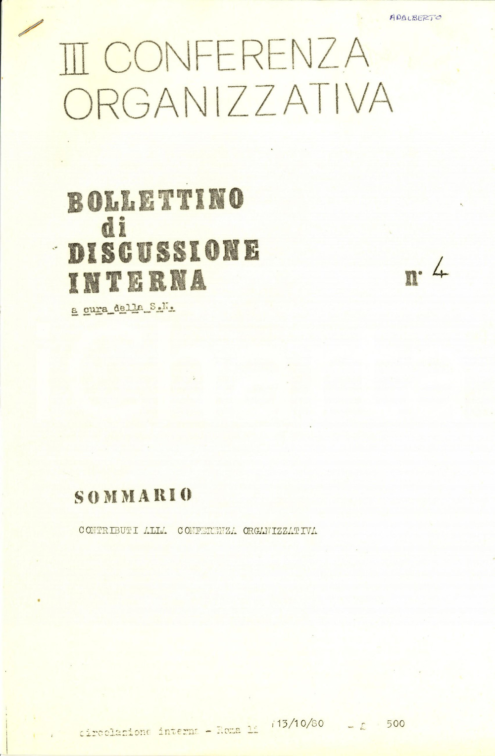 Materiale pubblicitario d’epoca 1980 ROMA LEGA SOCIALISTA RIVOLUZIONARIA Importanza dell apparato per il partito 1