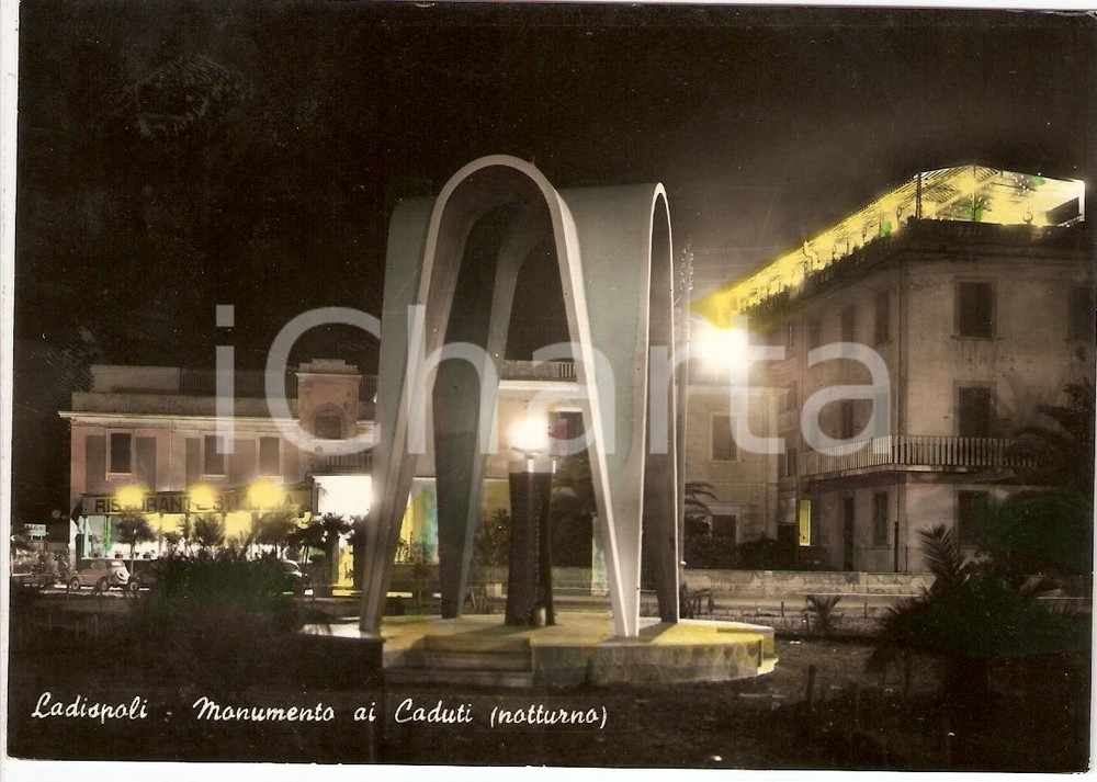 Cartolina originale da collezione 1964 LADISPOLI RM Monumento Caduti e ristorante SANTA LUCIA Cartolina FG VG 1