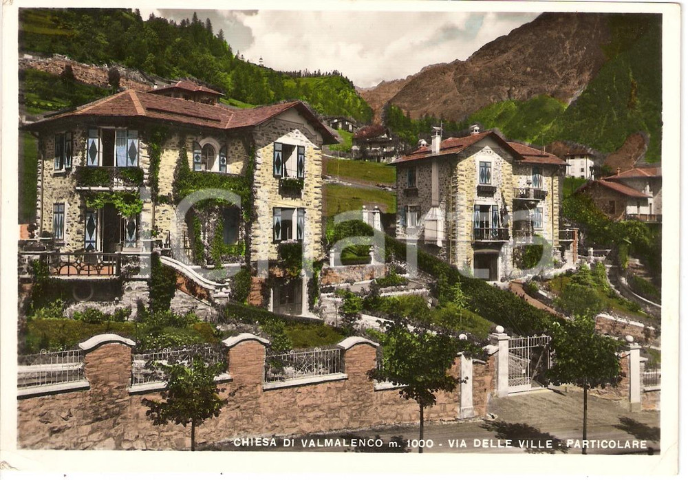Cartolina originale da collezione 1956 CHIESA IN VALMALENCO SO Particolare di via DELLE VILLE Cartolina FG VG 1