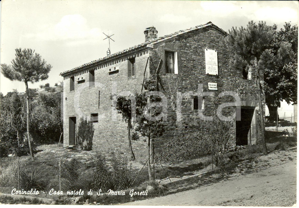 Cartolina originale da collezione 1974 CORINALDO AN La casa natale di Santa MARIA GORETTI Cartolina FG VG 1