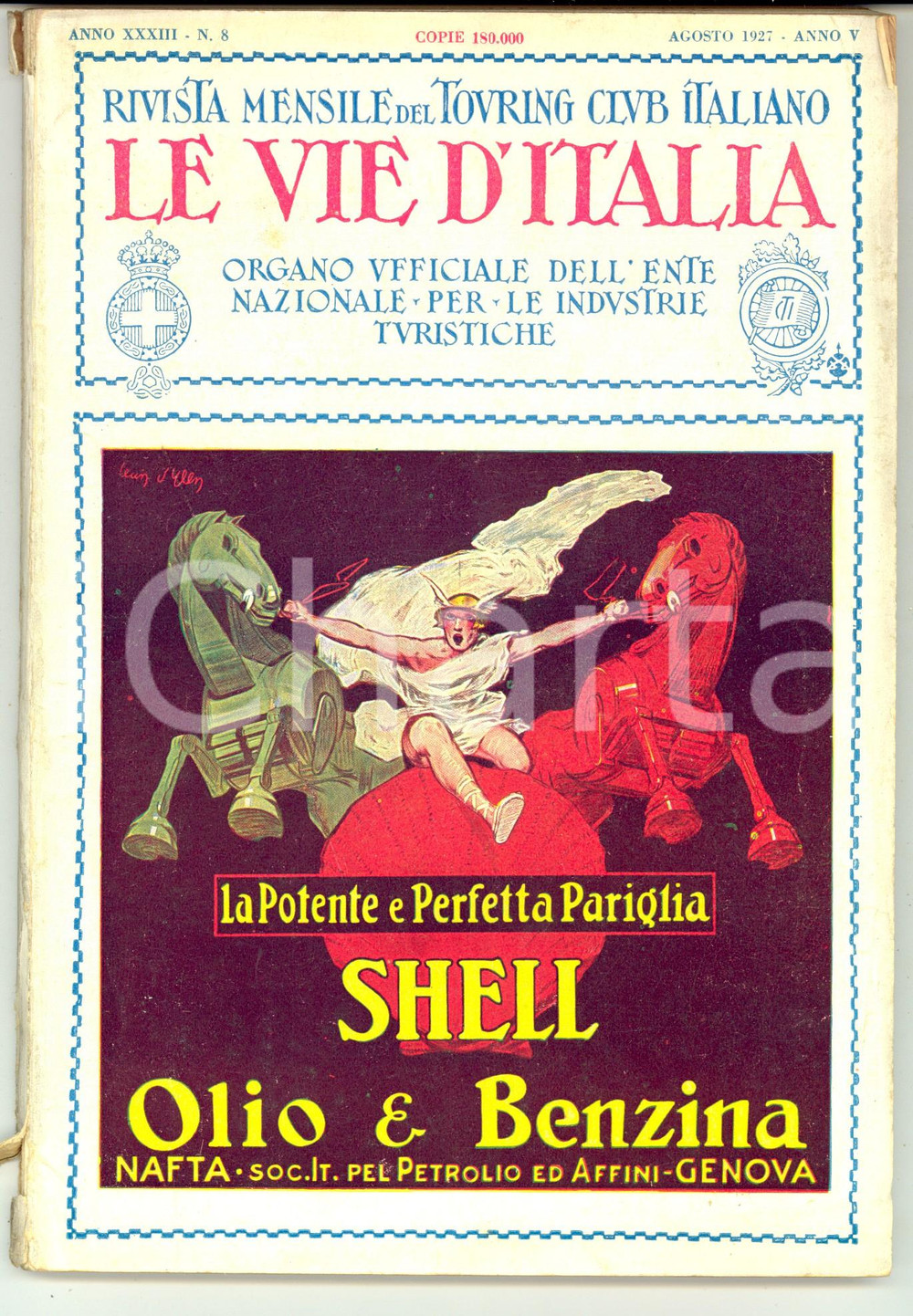 Giornale, rivista storica 1927 LE VIE D ITALIA TCI Primo centenario Museo Civico PADOVA Anno XXXIII nÂ°8 1