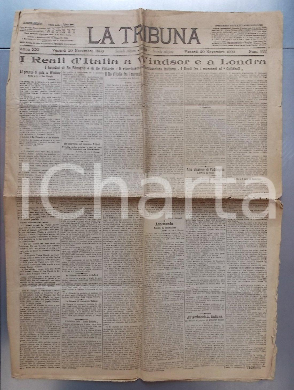 Giornale, rivista storica 1903 LA TRIBUNA Visita dei SAVOIA a WINDSOR e a LONDRA Giornale 1