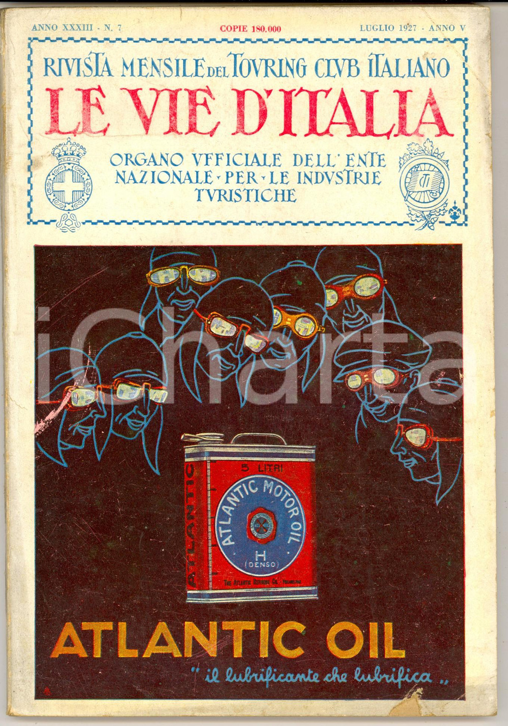 Giornale, rivista storica 1927 LE VIE D ITALIA TCI Altopiano di Borno Rivista anno XXXIII nÂ°7 1