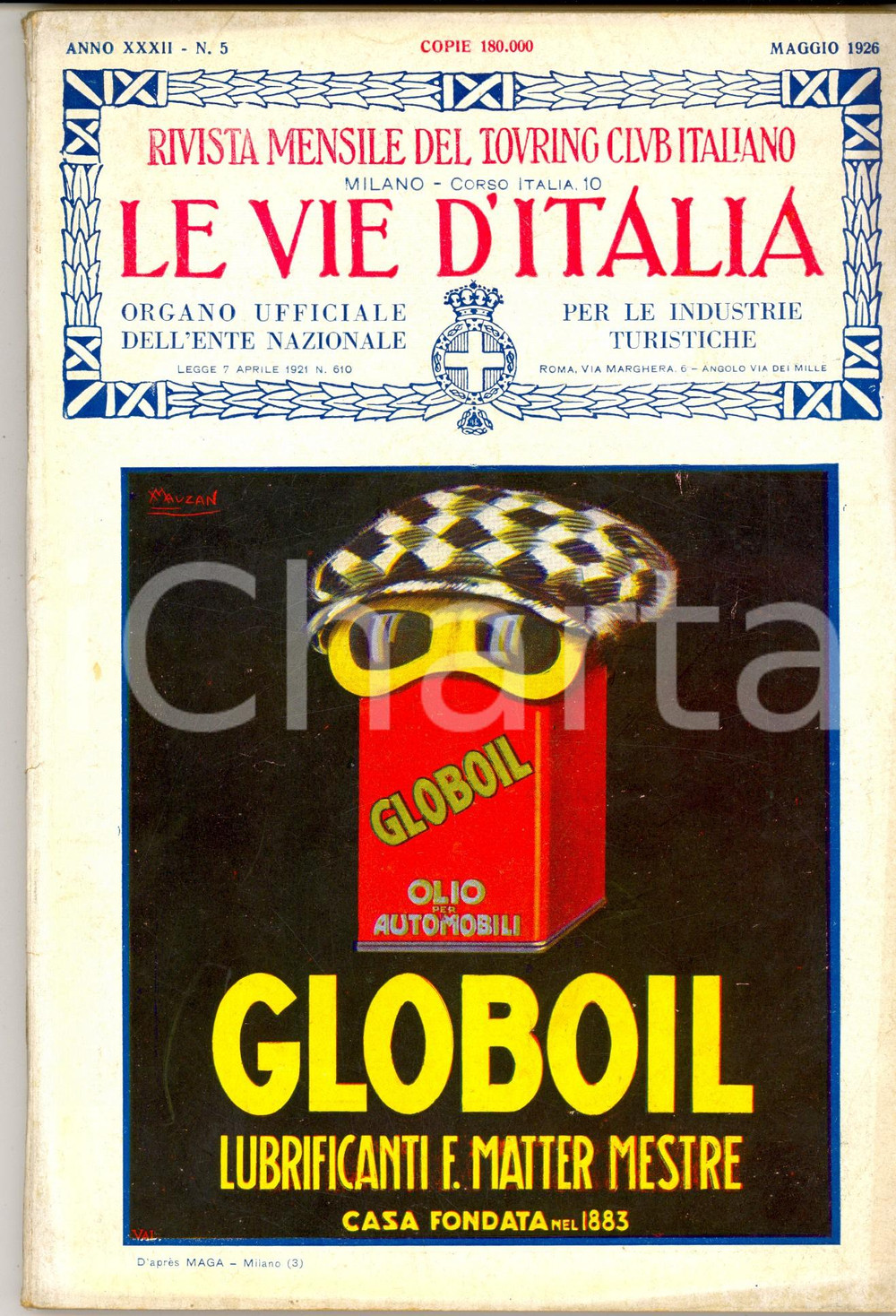 Giornale, rivista storica 1926 LE VIE D ITALIA TCI Escursione nel cratere del VESUVIO Anno XXXII nÂ°5 1