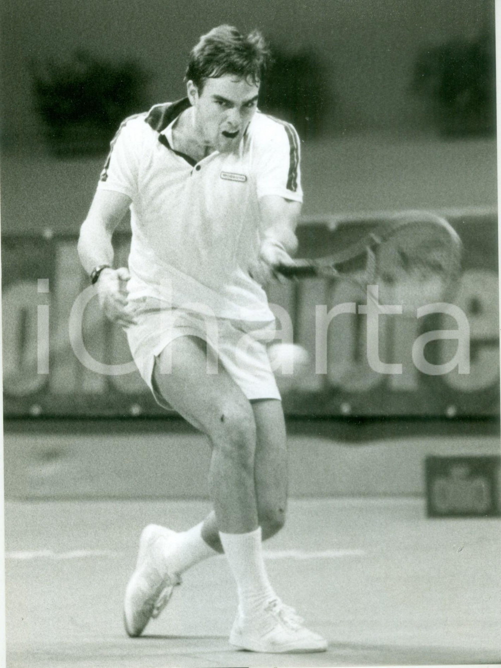 Fotografia d epoca originale 1988 TENNIS Campione Chris WILKINSON durante un azione Vera fotografia 1