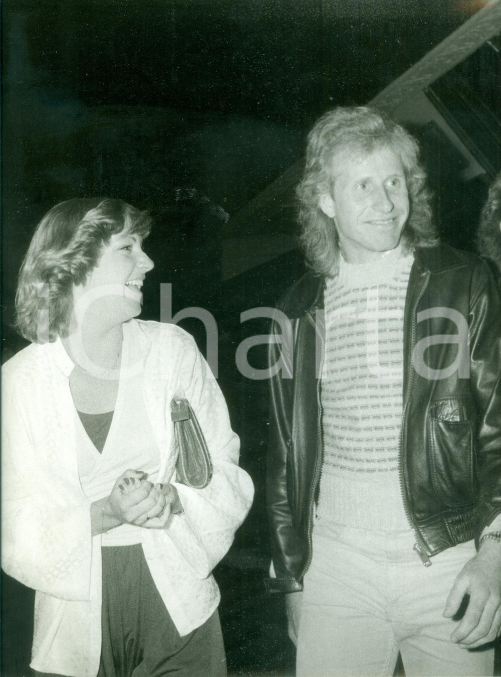 Fotografia d epoca originale 1980 ca MILANO Tennis Chris EVERT con Vitas GERULAITIS Fotografia 24 x 30 cm 1