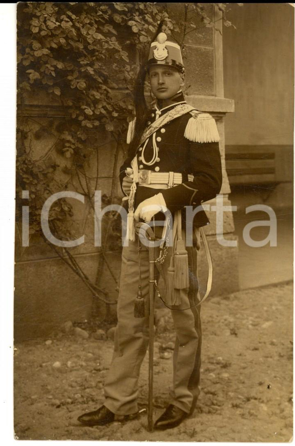 Fotografia d epoca originale 1915 ca REGIO ESERCITO Giovane ufficiale di cavalleria Fotografia VINTAGE 1