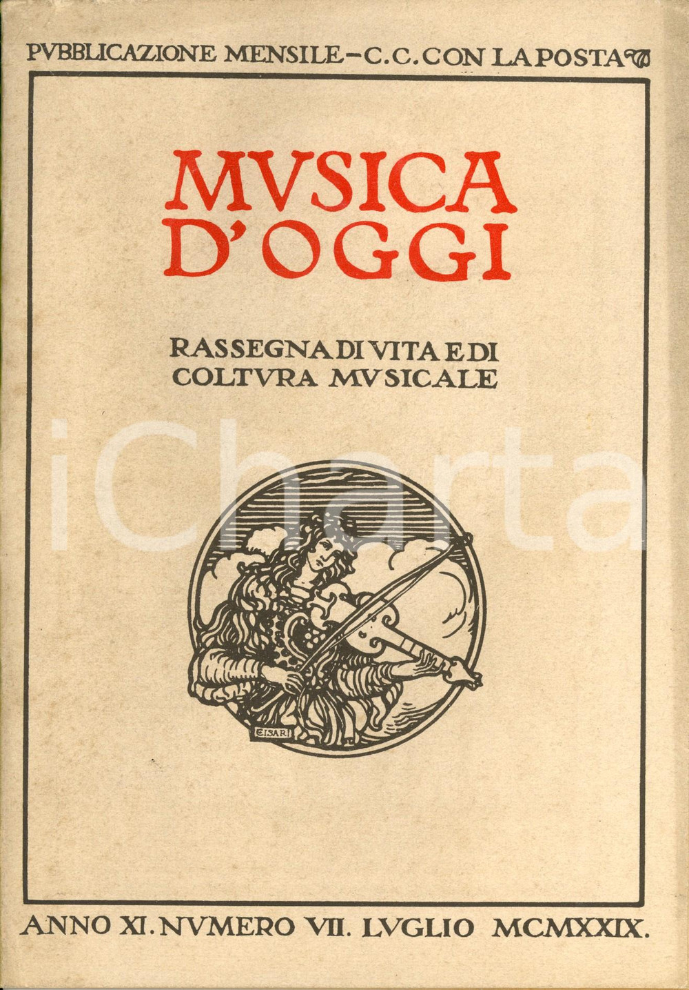 Giornale, rivista storica 1929 MUSICA D OGGI Centenario del GUGLIELMO TELL Rivista musicale Anno XI nÂ° 7 1