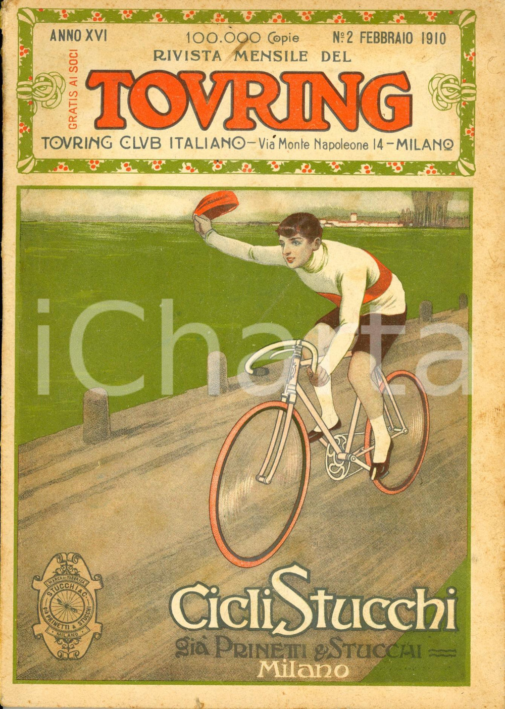 Giornale, rivista storica 1910 TOURING CLUB ITALIANO Navi a vapore dopo centenario di FULTON Anno XVI nÂ°2 1