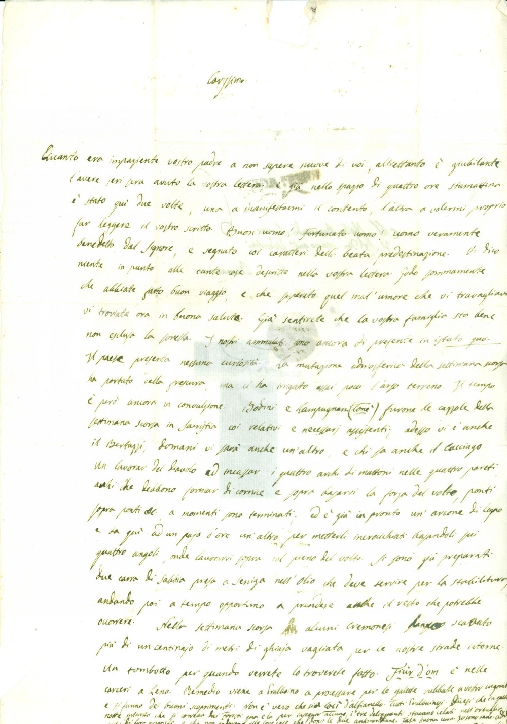 Documento originale, autentico 1830 ca PRALBOINO BS Fervono i lavori per la nuova sacrestia Prefilatelica 1