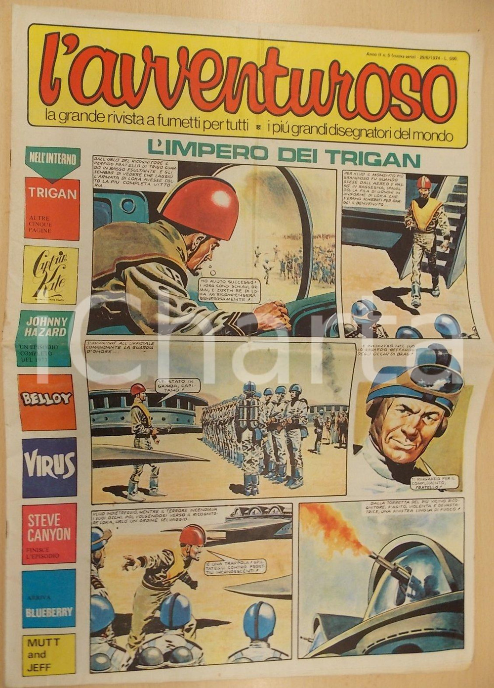 Giornale, rivista storica 1974 L AVVENTUROSO Anno II n.5 Impero dei Trigan STEVE CANYON Rivista 1
