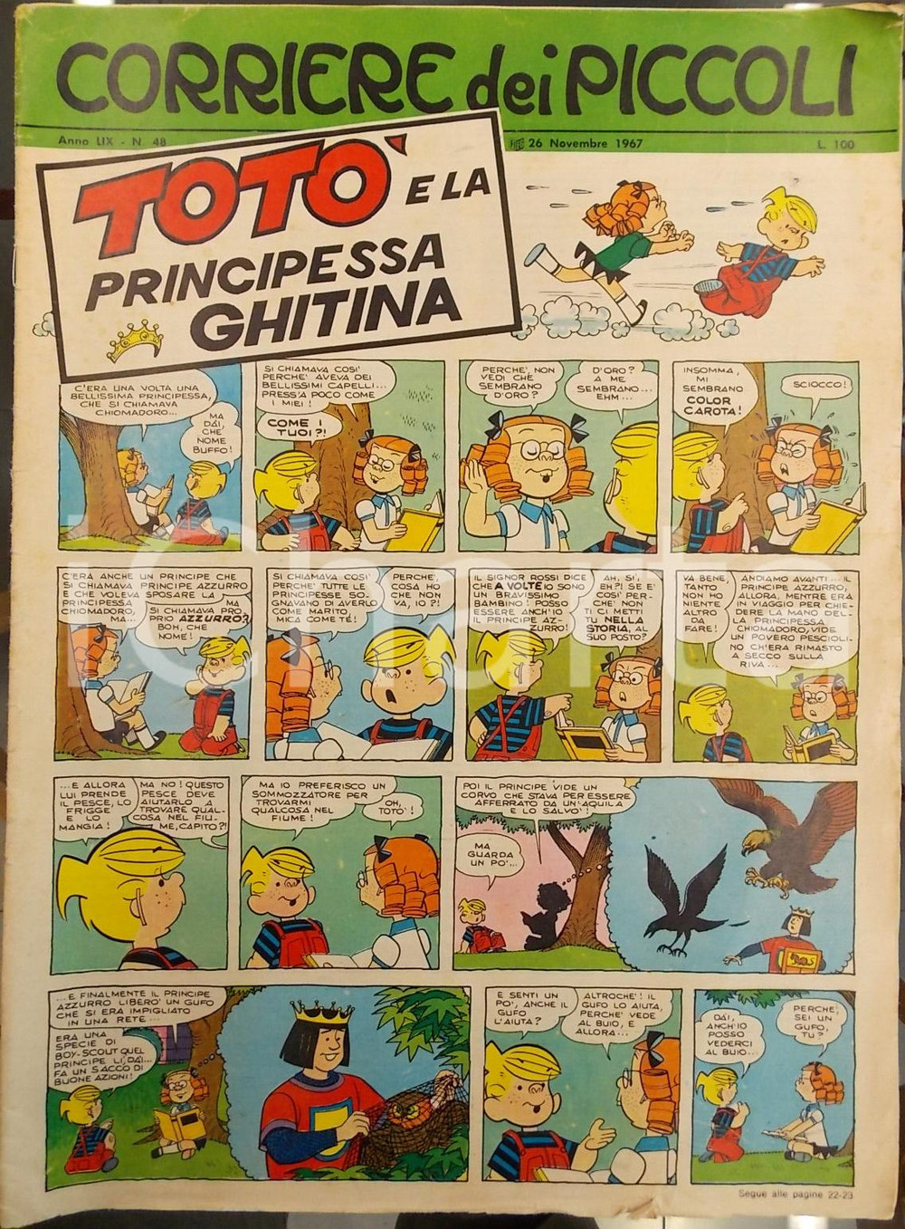 Giornale, rivista storica 1967 CORRIERE DEI PICCOLI 48 Avventure del FANFULLA Gigi Bizz Rivista 1