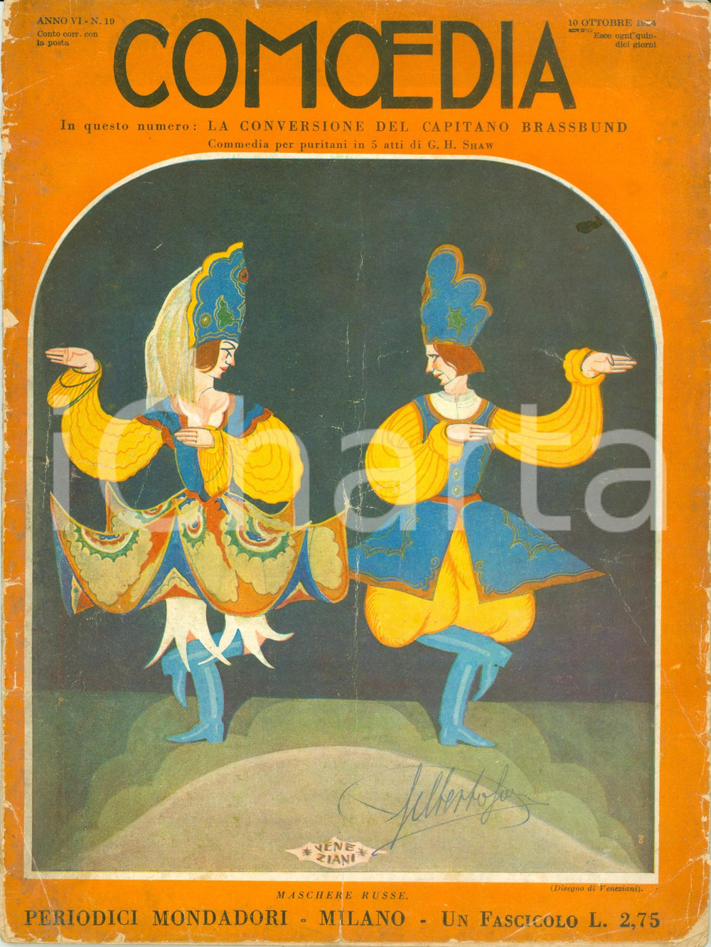 Giornale, rivista storica 1924 COMOEDIA Carlo FELICE Dagli Indipendenti alla Piccola Canobbiana Rivista 1
