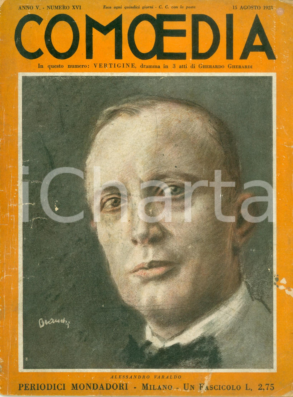 Giornale, rivista storica 1923 COMOEDIA Mario CORSI Vera VERGANI Gherardo GHERARDI Vertigine Rivista 1