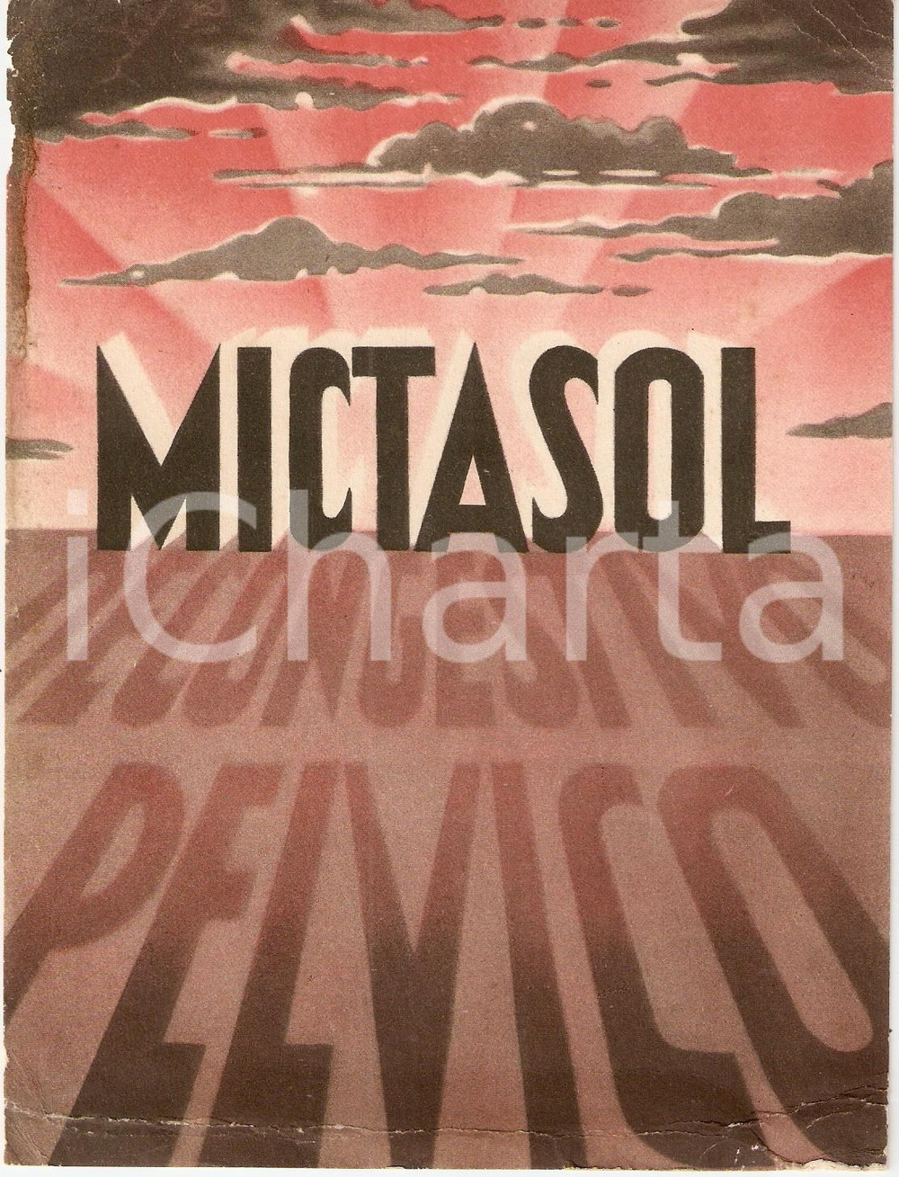 Materiale pubblicitario d’epoca 1936 MILANO Laboratori farmaceutici MALIZIA Farmaco MICTASOL Danneggiato 1