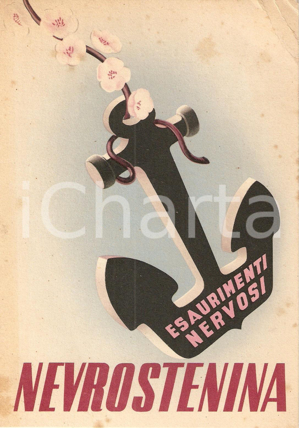 Materiale pubblicitario d’epoca 1939 MILANO Laboratori farmaceutici MALIZIA Farmaco NEVROSTENINA Illustrato 1