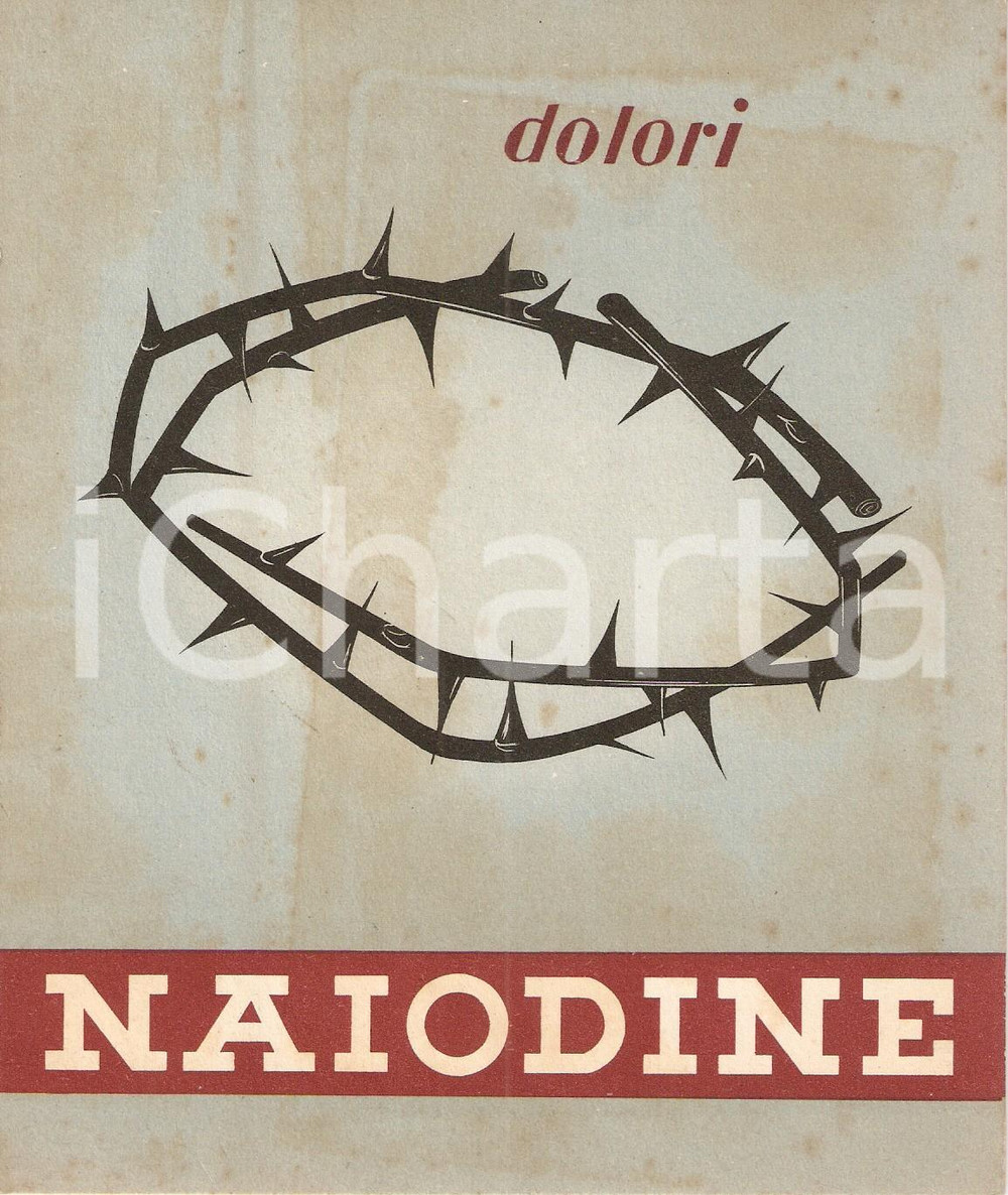 Materiale pubblicitario d’epoca 1938 MILANO Laboratori farmaceutici MALIZIA Farmaco NAIODINE sostituisce morfina 1