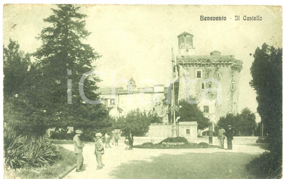 Cartolina originale da collezione 1913 BENEVENTO Il Castello Cartolina postale ANIMATA FP VG 1