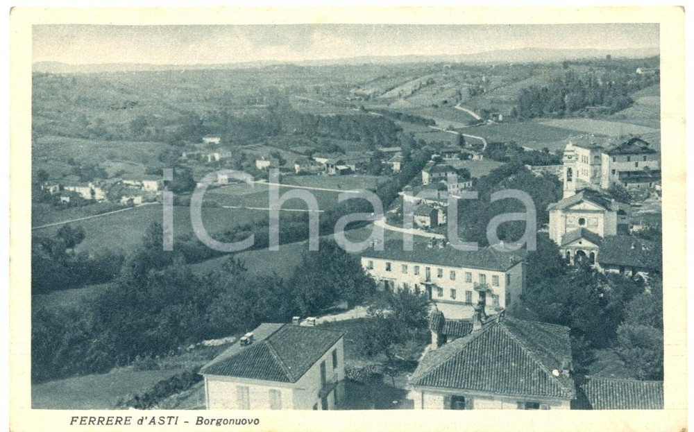Cartolina originale da collezione 1935 FERRERE AT Panorama di Borgonuovo Cartolina DANNEGGIATA FP VG 1