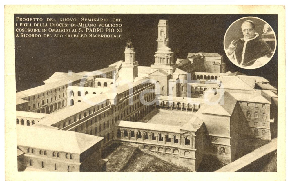Cartolina originale da collezione 1940 ca VENEGONO VA Seminario intitolato a PIO XI Cartolina postale FP NV 1
